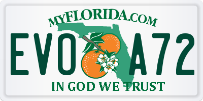 FL license plate EVOA72