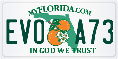 FL license plate EVOA73