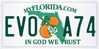 FL license plate EVOA74