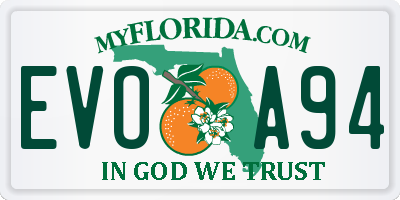 FL license plate EVOA94