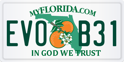 FL license plate EVOB31
