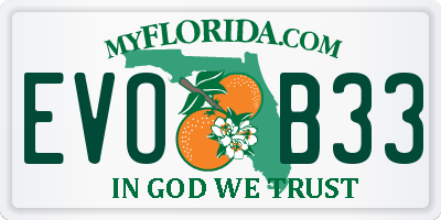 FL license plate EVOB33