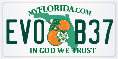 FL license plate EVOB37