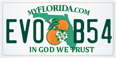 FL license plate EVOB54