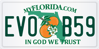 FL license plate EVOB59