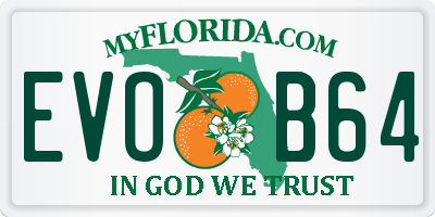 FL license plate EVOB64