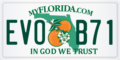 FL license plate EVOB71