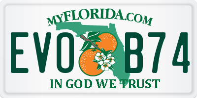 FL license plate EVOB74