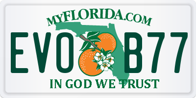 FL license plate EVOB77