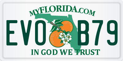 FL license plate EVOB79