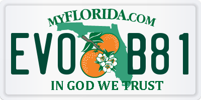 FL license plate EVOB81