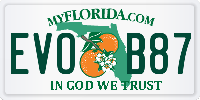 FL license plate EVOB87