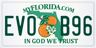 FL license plate EVOB96