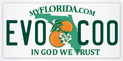 FL license plate EVOC00