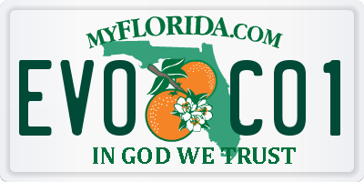 FL license plate EVOC01