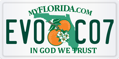 FL license plate EVOC07