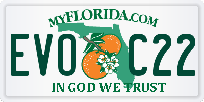 FL license plate EVOC22