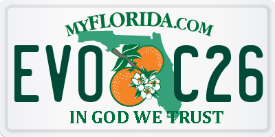 FL license plate EVOC26