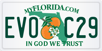 FL license plate EVOC29