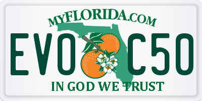 FL license plate EVOC50