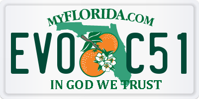 FL license plate EVOC51