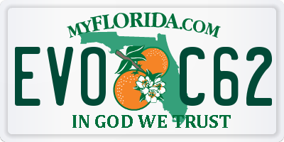 FL license plate EVOC62