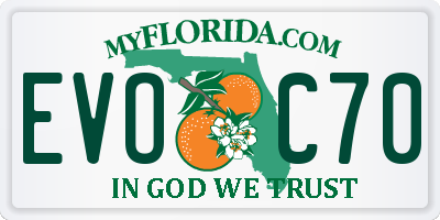 FL license plate EVOC70
