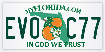 FL license plate EVOC77