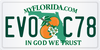 FL license plate EVOC78