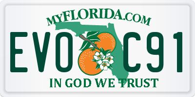 FL license plate EVOC91