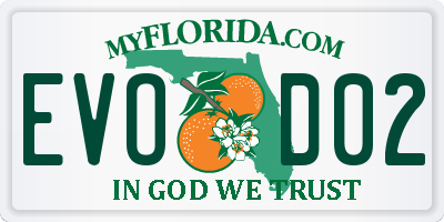 FL license plate EVOD02