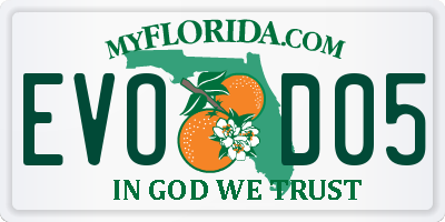 FL license plate EVOD05