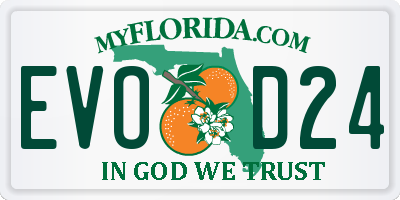 FL license plate EVOD24