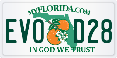 FL license plate EVOD28