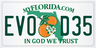 FL license plate EVOD35