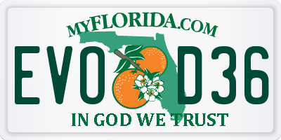 FL license plate EVOD36