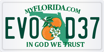 FL license plate EVOD37