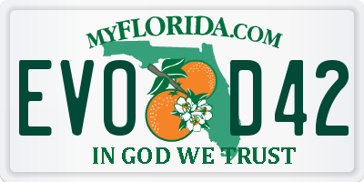 FL license plate EVOD42