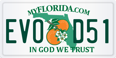 FL license plate EVOD51