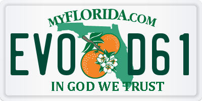 FL license plate EVOD61