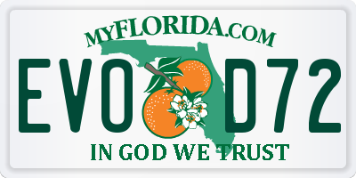 FL license plate EVOD72