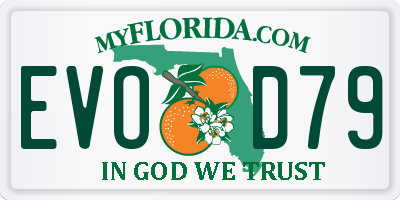 FL license plate EVOD79