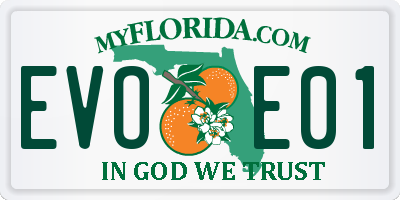 FL license plate EVOE01