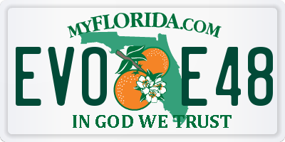 FL license plate EVOE48