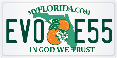 FL license plate EVOE55