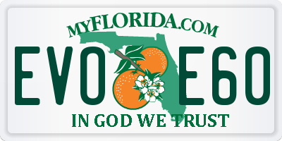 FL license plate EVOE60