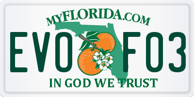 FL license plate EVOF03
