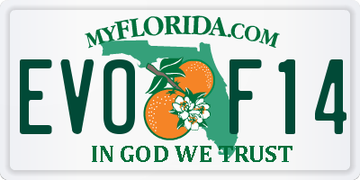 FL license plate EVOF14