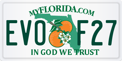 FL license plate EVOF27