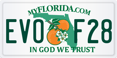 FL license plate EVOF28